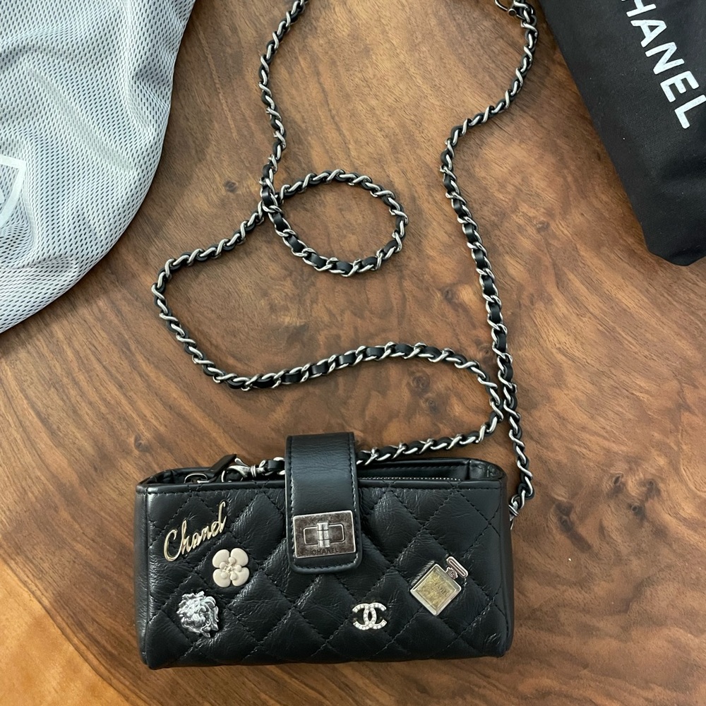 SOLD - Chanel lucky charm phone holder woc